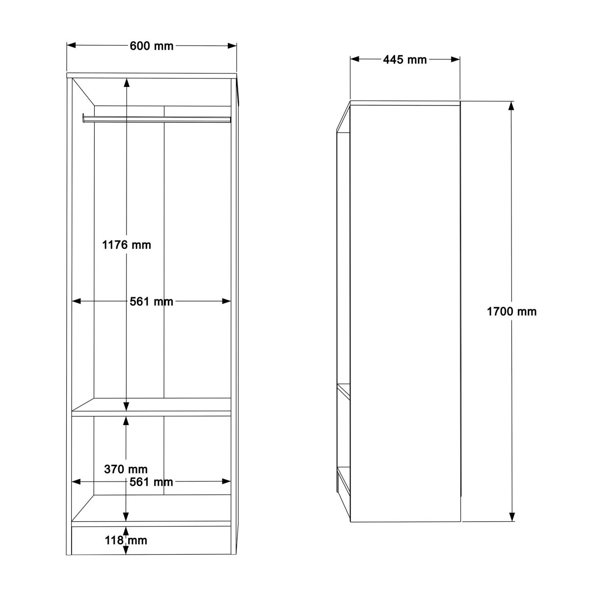 Nexus 2 Kapaklı Gardırop NS1-W