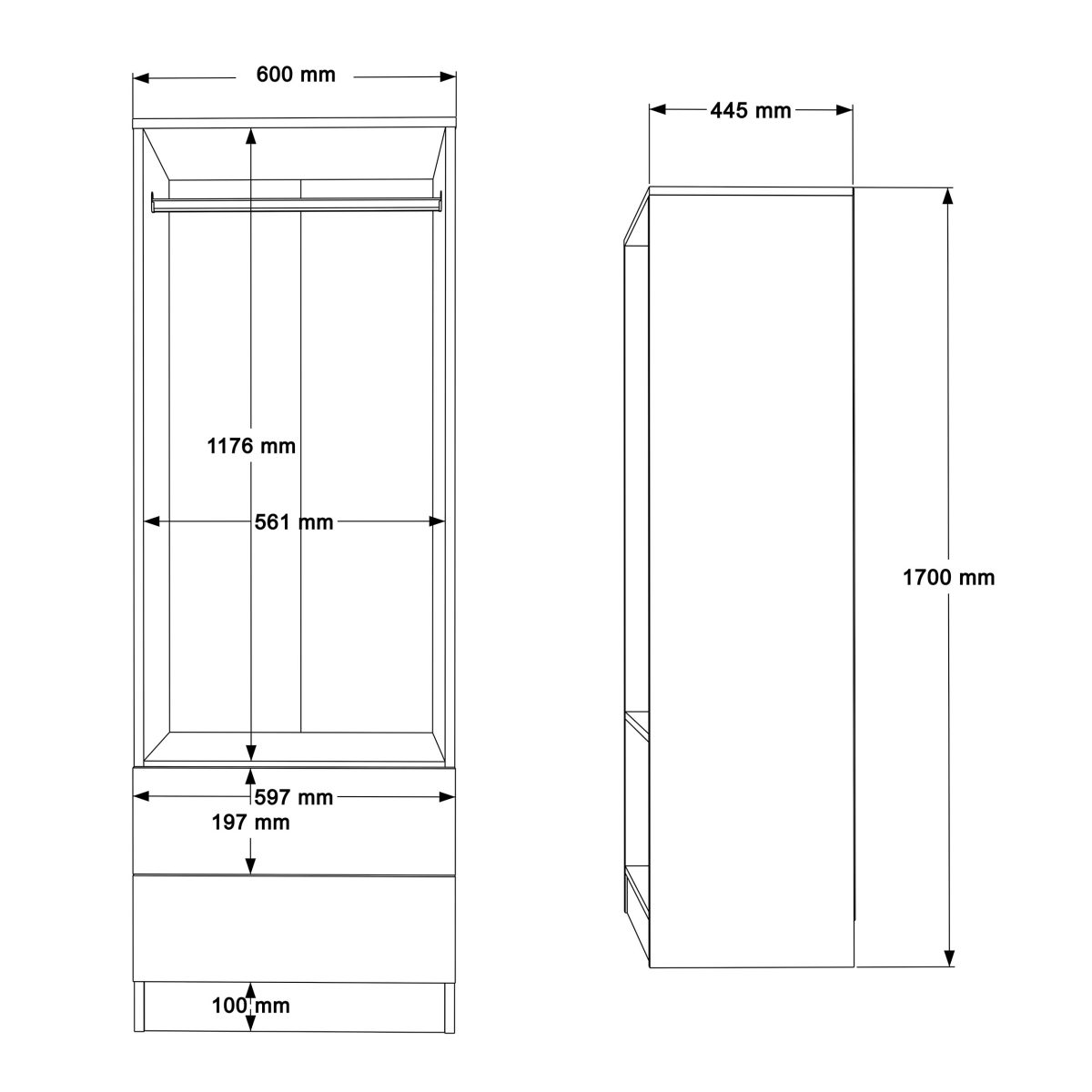 Nexus Çekmeceli Gardırop NS2-SW